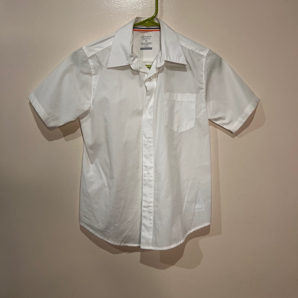French Toast  boys White Collared button down Shirt size 10